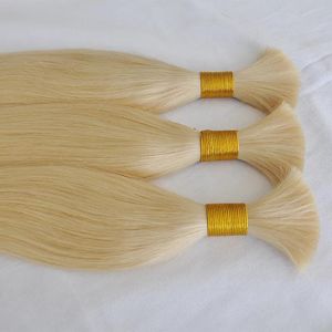 Ткет хороший цвет 613 светлые человеческие волосы для наращивания оптом, дешевые прямые волны, бразильские волосы оптом для кос, без вложений, бесплатная доставка