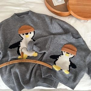 Parent-Child Sweater Winter Boys' and Girls' Cartoon Sweater Baby Parent-Child Sweater 240102