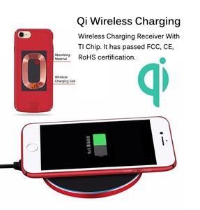 Многофункциональное беспроводное зарядное устройство Qi 2 в 1, полный защитный чехол для iPhone 7 6 Plus, тонкие легкие чехлы, зарядный кабель для ПК, Mate6918328