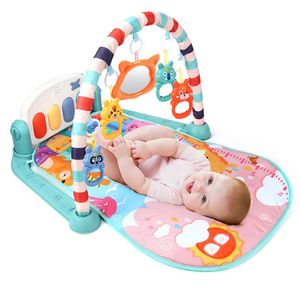 Bebek Aktivite Gym Play Mat 0-12 ay doğumlu Halı Yumuşak Çarpık Geliştirme Müzik Oyuncaklar Aktivite Halı Toddler Bebekler Oyunları 240102