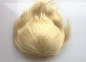 Блондинка для мужчин, парик из полной кожи, парик из искусственной кожи для женщин, бразильский парик из натуральных волос, 613, прямая мужская система замены париков8936161