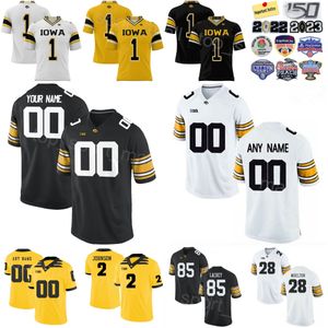 Erkekler Koleji Futbol Iowa Hawkeyes 12 Cade McNamara Jersey Üniversitesi 2 Kaleb Johnson 85 Luke Lachey 34 Jay Higgins 28 Kamari Moulton 83 Erick tüm üniforma dikişli