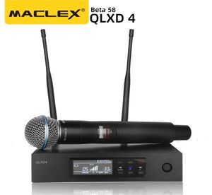 UHF QLXD4 Высококачественная профессиональная двойная беспроводная микрофонная система True Diversity с беспроводным микрофоном для выступлений на сцене 2106108990461