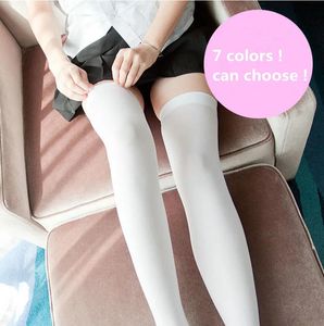 Aksesuarlar Anime Cosplay Kostüm Çorapları Uyluk Yüksek Japon Öğrenci Skidroof Schools Velvet Beyaz İpek 7 Renk