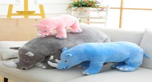 Büyük Peluş Rhinoceros Oyuncakları Hayata Gibi Doldurulmuş Hayvan Hayvanat Bebekleri Bebek Yastık Rhino Peluş Oyuncaklar Çocuk Kız Noel Hediyesi LJ2011264816090