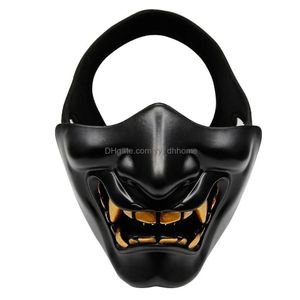 Parti Maskeleri Cadılar Bayramı Kostüm Cosplay Diş Çürümesi Kötü Şeytan Canavar Kabuki Samurai Yarım Maske Korkunç Dekorasyon Y200103 DELIV DELIV DHHMD