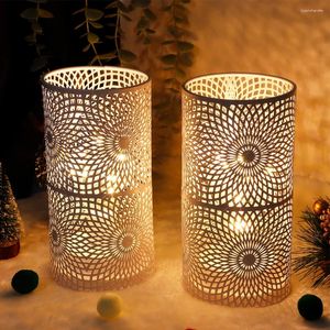 Masa lambaları 2pcs/set pille çalışan lamba, led edison tarzı ampul düğün ev dekor ile sıcak ışık için modern İskandinav silindir