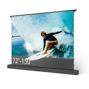 72-150-дюймовый напольный экран с электрическим натяжением 4K 8K для лазерного проектора UST ALR, моторизованный ультракороткофокусный киноэкран