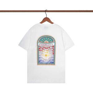 Футболка Дизайнерская футболка для мужчин Летняя быстросохнущая футболка Fun Art с короткими рукавами и круглым вырезом Пуловер Топ Модная белая футболка Универсальная повседневная футболка Casablanca