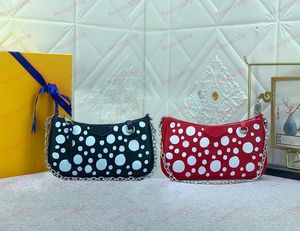 Lüks Polka Dot Tasarım Eyer Çanta Tassel Fermuar Part Merkezi Çanak Çantası Tasarımcı Zinciri Sling Bag