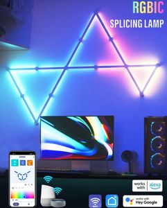 НОВЫЙ светодиодный настенный светильник с мозаикой RGB WiFi Пикап Лампа DIY Атмосфера Ночник для киберспорта Гостиная Фоновое освещение Украшение