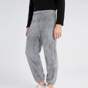 Erkekler Pantolon 2024 Sonbahar Kış Erkekler Kalın Sıcak Flanel Pijama Yumuşak Elastik Bel Drawstring Polar Uyku Dipleri Homewear Erkek