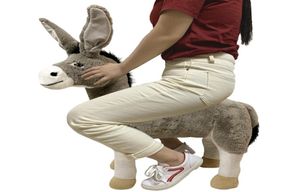Yaratıcı Simulational Eşek Dışkı Tabure Kanepesi Boy Hediye Dekorasyonu için Büyük Sevimli Hayvan Peluş Oyuncak 64x53cm DY509797198476