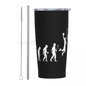 Basketbol Evrimi Oynamak İçin Doğdu Komik Tişört Tumbler Vakum Yalıtımlı Termal Kupa Vakum Şişesi Araba Kupaları Soğuk İçecekler 20oz 240104