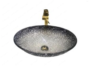 Banyo lavabo musluklar kristal oval döküm havzası lavabo üst düzey yıkama