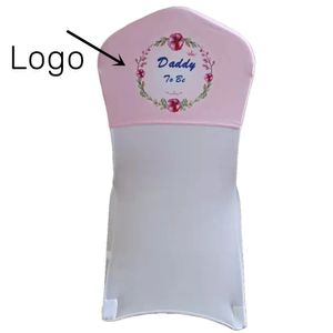 20 peças tampas de cadeira de banquete de publicidade de negócios personalizadas capas de spandex faixa de chapéu faixas 240104