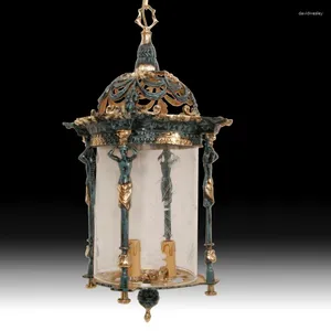 Kolye lambaları Avrupa bronz lamba İtalyan Barok Villa Oyma Kale Altın Fener Avize