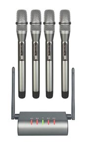 4- Kablosuz Mikrofon Sistemi Dörtlü UHF MIC 4 Handheld Mics Uzun mesafe sabit frekans mikrofonları2239137