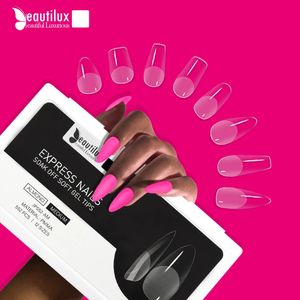 Beautilux Express Nails Soak Off Мягкие бесследные гелевые кончики Нажмите на накладные ногти DIY Nail Art Полное покрытие Американские капсулы 552 шт. 240104