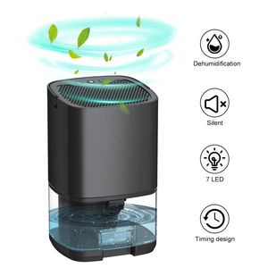 1000ml Taşınabilir nem alıcı nem emiciler hava kurutma makinesi ev ofis için renkli LED gece ışığı ile sessiz