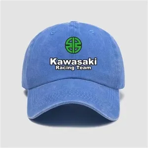 Top kapaklar tasarımcı şapka erkekler ağır motosiklet meraklısı kawasaki motosiklet işlemeli beyzbol şapkası yaz gündelik casquette şapkası koruma güneş şapkası