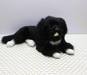 Dorimytrader милые мини реалистичные животные черная собака плюшевые игрушки реалистичные украшения для собак для автомобиля детский подарок 2 модели DY800065013176