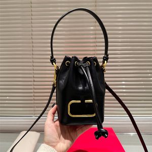 2024 Mini Signature Bucket Bags drawstring designer bag woman crossbody bag Plain Embroidery Totes Leather 5A