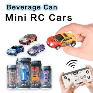 1 64 Mini RC Car Can Car Box Creative Mini Mini Car Radio Radio Remote Control Light Micro Racing Toy For Boys Kids Gift 240105