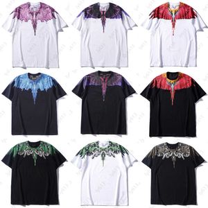 Designer Camiseta Mulheres Mens Camisetas Verão Algodão Tops Clássico Maré Phantom Asas Gráfico Tee Colorido Pena Relâmpago Lâmina Casal Meia Manga Camisetas