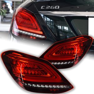 Benz W205 2014-20 için 19 C180 C200 C260 C300 Arka Lambalar Montaj Modifiye LED Sürüş Freni Akışı Sinyal Işıkları