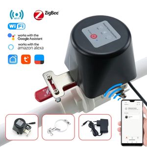 Tuya WiFi Water Zigbee Gas Shutoff Controller Support Alexa Google Assistant Smart Wireless Control Smart Life App 240104