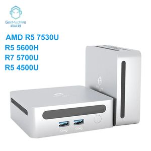 GenMachine Mini PC R5 7530U R5 5600H R7 5700U R5 4500U Windows 11 PRO DDR4 3200MHz WiFi6 BT 5.2 Gaming PC Computer 240104