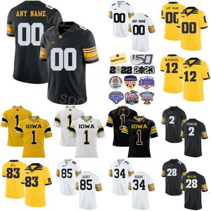 Mans College Iowa Hawkeyes Futbol 2 Kaleb Johnson Jersey 85 Luke Lachey 34 Jay Higgins 28 Kamari Moulton 83 Erick All Cade McNamara Üniversitesi Özel İsim Numarası