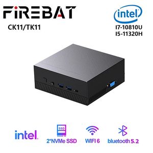 Firebat CK11 TK11 Mini PC Gamer Intel I7-10810U I5-11320H Windows 11 DDR4 SSD Minipc WiFi6 BT5.2 Oyun masaüstü bilgisayar 240104