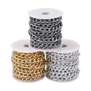 Bracelet 5m/roll Aluminium Twisted Curb Chain Link Chain Cross Chain Unwelded for Jewelry Making Diy Bracelet Necklace Bag Clothing