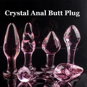 5 stil pembe kristal popo fişi pyrex cam anal dildo top boncuk sahte penis kadın mastürbasyon seks oyuncakları yetişkin kadınlar erkek eşcinsel