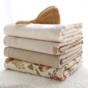 Одеяла, 2 слоя пеленального одеяла, детское муслиновое, бамбуковое, хлопчатобумажное полотенце для новорожденных, обертка с принтом, унисекс