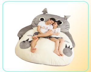 Dorimytrader anime totoro uyku tulumu yumuşak peluş büyük çizgi film yatak tatami fasulye yatak çocuklar ve yetişkinler hediye dy610049470561