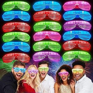 Güneş gözlüğü 5 adet aydınlatma gözlükleri karanlık parti malzemelerinde parlıyor LED güneş gözlüğü kostümü neon yanıp sönen parti malzemeleri doğum günü için 280b
