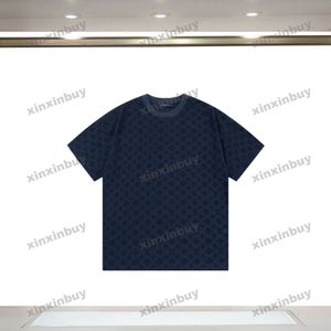 Xinxinbuy 2024 Erkekler Tasarımcı Tee T Shirt Flock Jacquard Havlu Nakış Mektubu Kadınlar Siyah Gri Sarı Beyaz S-2XL