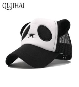 Qujiahi Çocuk Şapkası Panda Panda Örgü Açık Güneş Şapkası Beyzbol Kapağı Erkek Kız Beden 4555 CM Snapback4154979