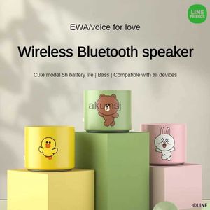 Портативные колонки EWA A128 Cartoon Mini LINE FRIENDS Co под брендом IPX7 Водонепроницаемый портативный Bluetooth-динамик Подарок на день рождения Динамик для мобильного компьютера YQ240106