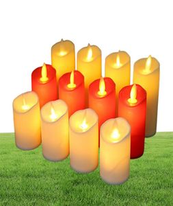 Светодиодные беспламенные свечи 3 шт. 6 шт., светильники на батарейках, пластиковая колонна, мерцающая свеча для декора вечеринки 2206063854914