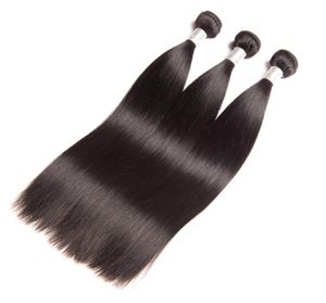 Индийские девственные волосы, один пучок, прямой, один образец, натуральный цвет, плетение человеческих волос, прямые утки волос 95100gpiece6317812