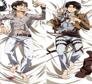 Titan Anime Karakterleri Mikasa Ackerman Eren Jaeger Yastık Kapağı Shingeki No Kyojin Vücut Yastığı Levi Dakimakura4367387