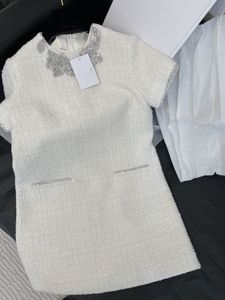 Mizaç Elbisesi, Su Pırlanta Dekoratif Elbise, Kadınlar 2024 Yeni Yüksek Son Işık Lüks, Batı Tarzı Kaba Tweed Etek