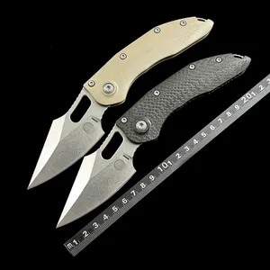 MT Stitch-R Manuel True Karbon Fiber/G10 Top Rulman Mark M390mk Bıçak Otomatik Kıça Açık Kamp Av Pocket EDC Alet Bıçağı