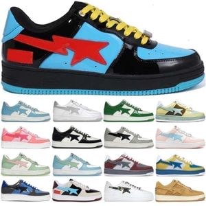 Sta Shoes Bapestass Sk8 Low Black White Pastel Green Blue Suede Pink Camo Combo Mens Womens Designer Sports Sneakers Eur 36-45