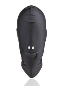 Фетиш БДСМ Бондаж Секс-капюшоны Гибкая маска на голову Эротическое игровое снаряжение Рабский тренажер для пыток Секс-игрушки для взрослых для женщин Черный GN3124000424314025