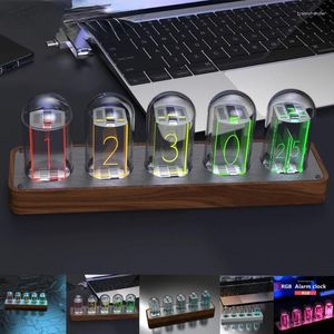 Lampadari Nixie Tube Clock Glow Tubes Analogico Creativo Retro Digitale RGB Luce notturna Squisita decorazione per la casa desktop Regalo